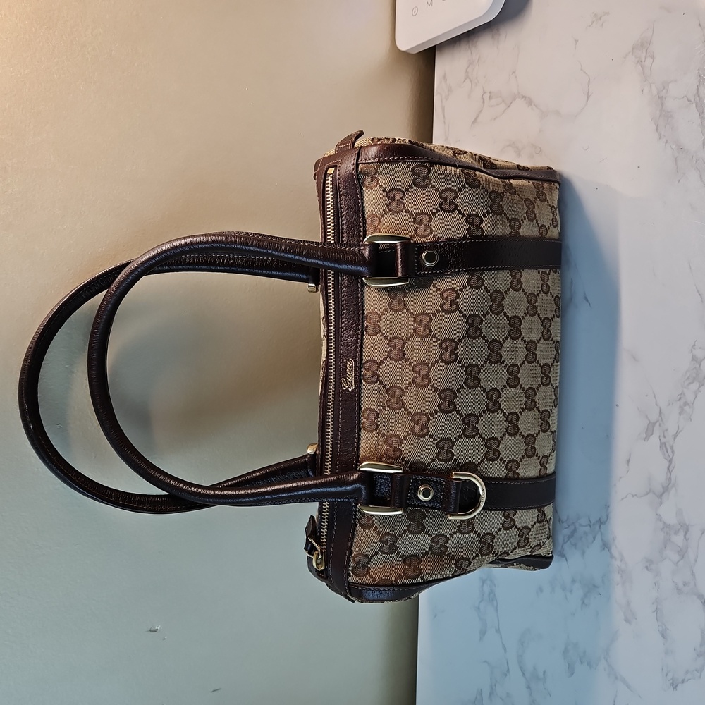 Gucci Boston Canvas GG Monogram Purse